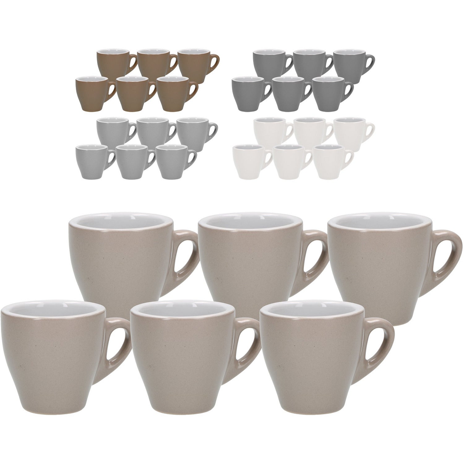 GUSTO CASA - Tazze da caffè Effetto opaco in stoneware Linea Caribe - set 6 pezzi